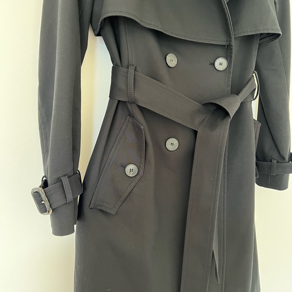 Club Monaco Black Trench Coat - Picture 7 of 8